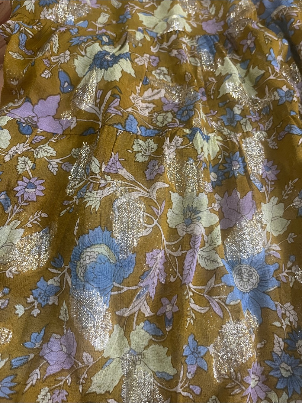 Karina Grimaldi Mustard Floral V-Neck Maxi Dress - Picture 8 of 15